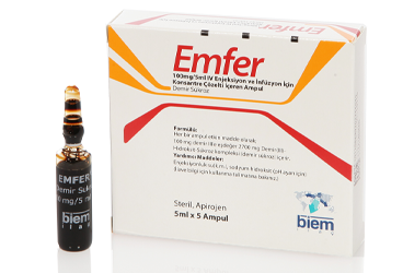 EMFER 100MG/5ML ENJEKSIYON VE INFUZYON ICIN KONSANTRE COZELTI ICEREN 5 AMPUL